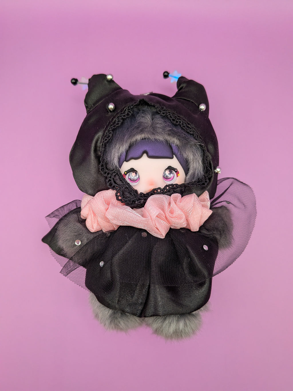 Nommi Black Cat Doll Limited Edition – Vivo S50 Exclusive Interchangeable Eyes Collectible - Secret Garden Collectibles