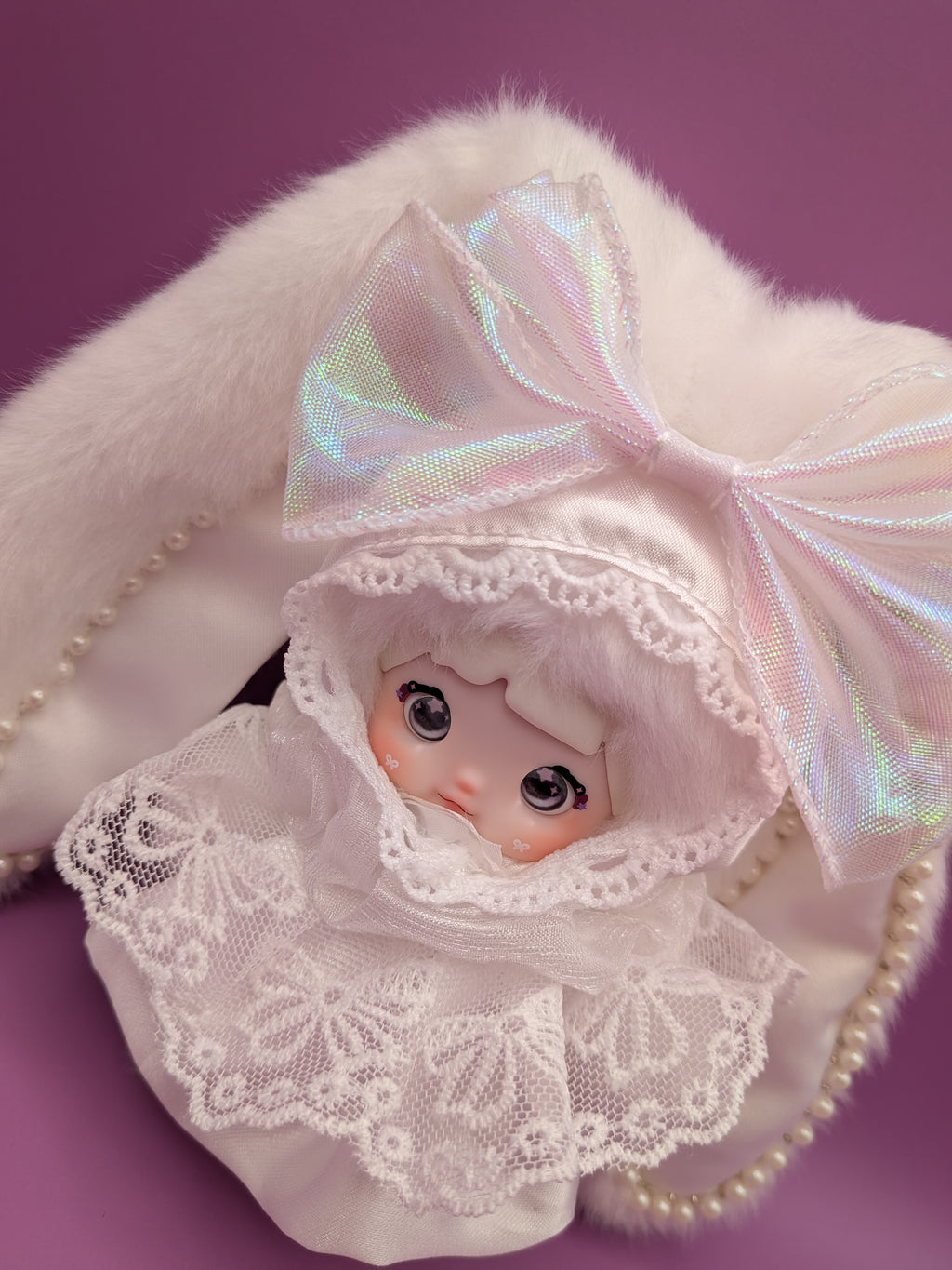 Nommi White Bunny Doll Limited Edition – Vivo S50 Exclusive Interchangeable Eyes Collectible
