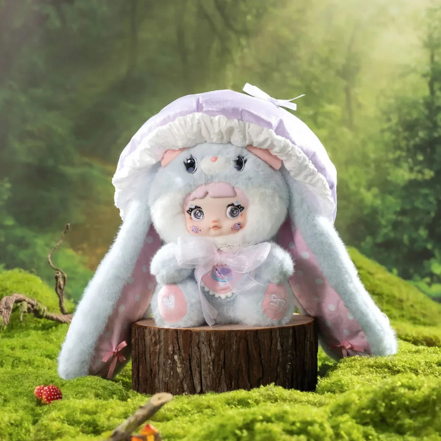 Nommi Nebula Mushroom Hat 400% Series – Plush Jumbo Edition | Blue Bunny Collectible Doll - Secret Garden Collectibles