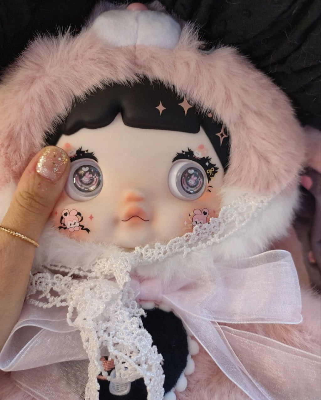 Nommi Caprielle Mushroom Hat 400% Series – Plush Jumbo Edition | Pink Bunny Collectible Doll