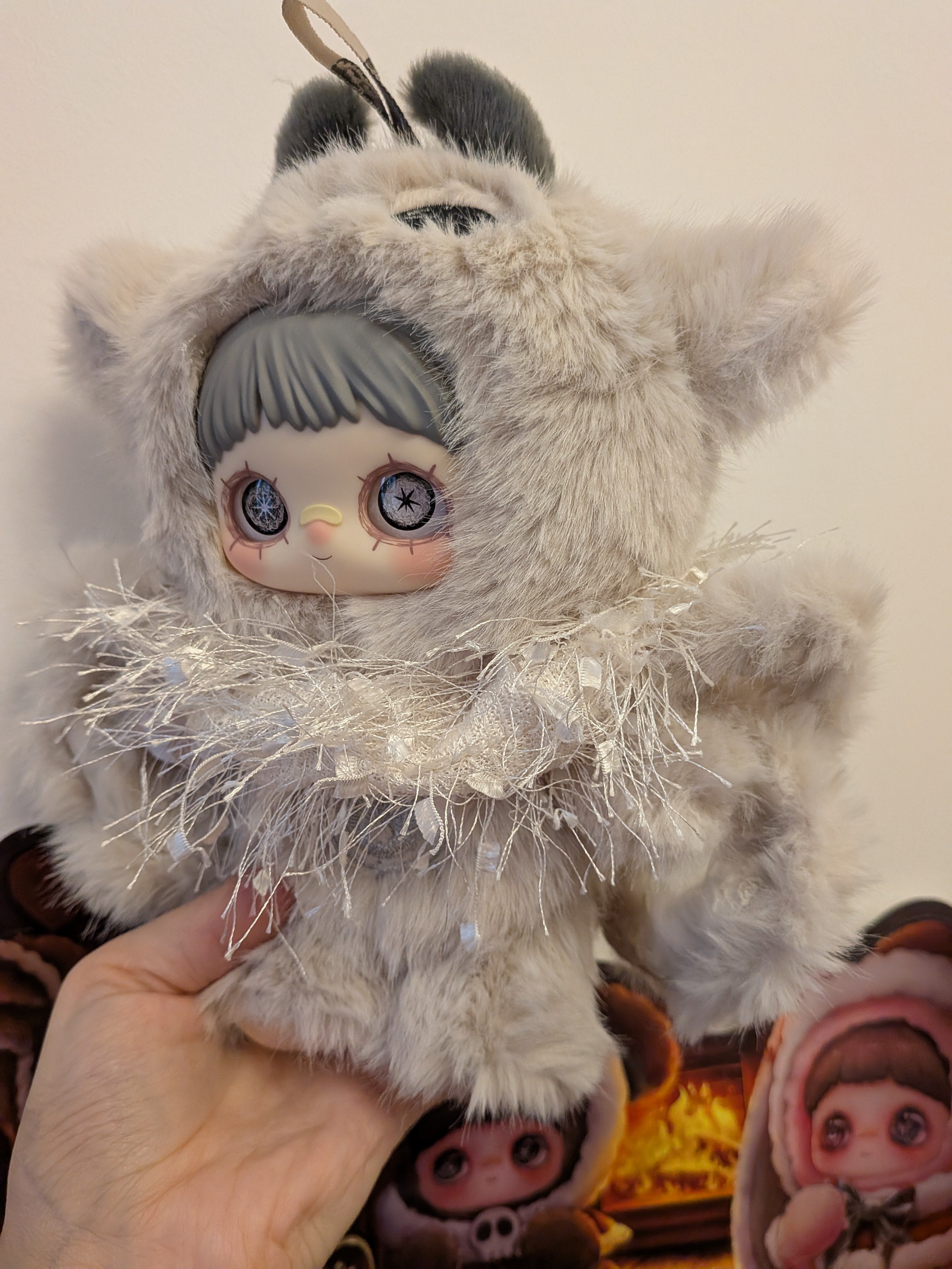 Maymei Winter Weirdness – plush pendant doll Snow Moth - Secret Garden Collectibles