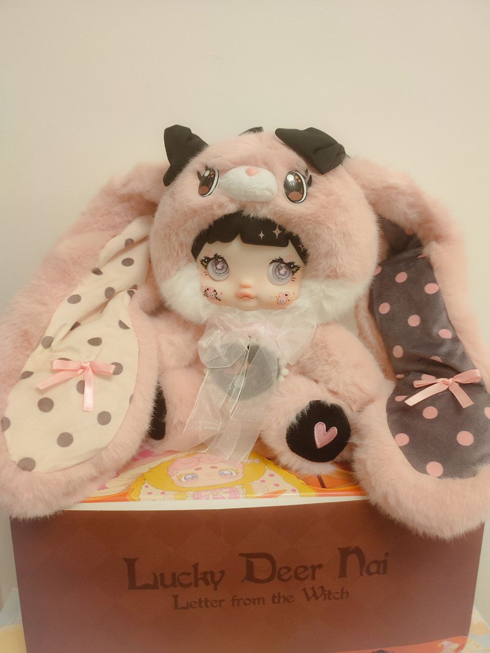 Nommi Caprielle Mushroom Hat 400% Series – Plush Jumbo Edition | Pink Bunny Collectible Doll - Secret Garden Collectibles