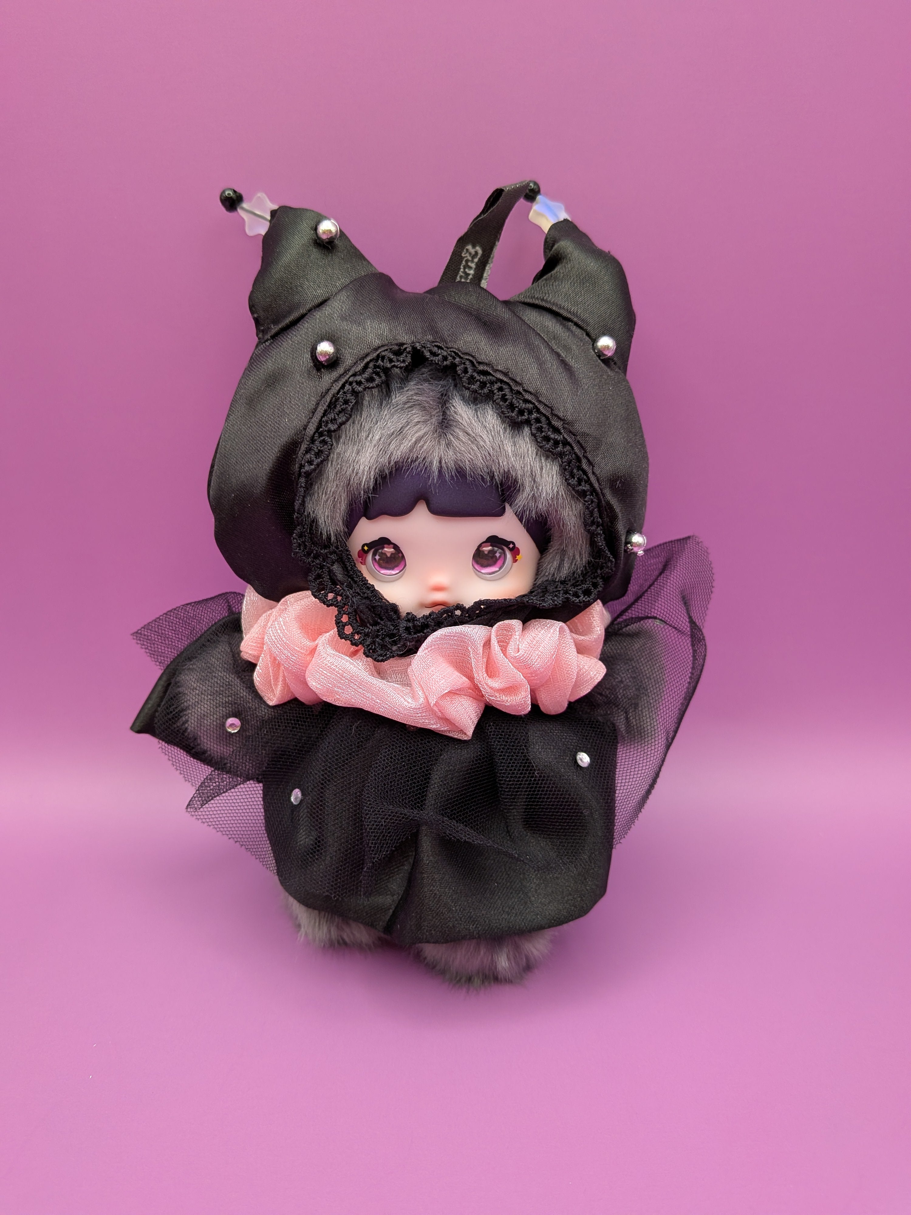 Nommi Black Cat Doll Limited Edition – Vivo S50 Exclusive Interchangeable Eyes Collectible - Secret Garden Collectibles