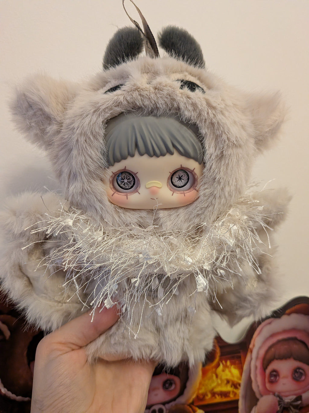 Maymei Winter Weirdness – plush pendant doll Snow Moth - Secret Garden Collectibles