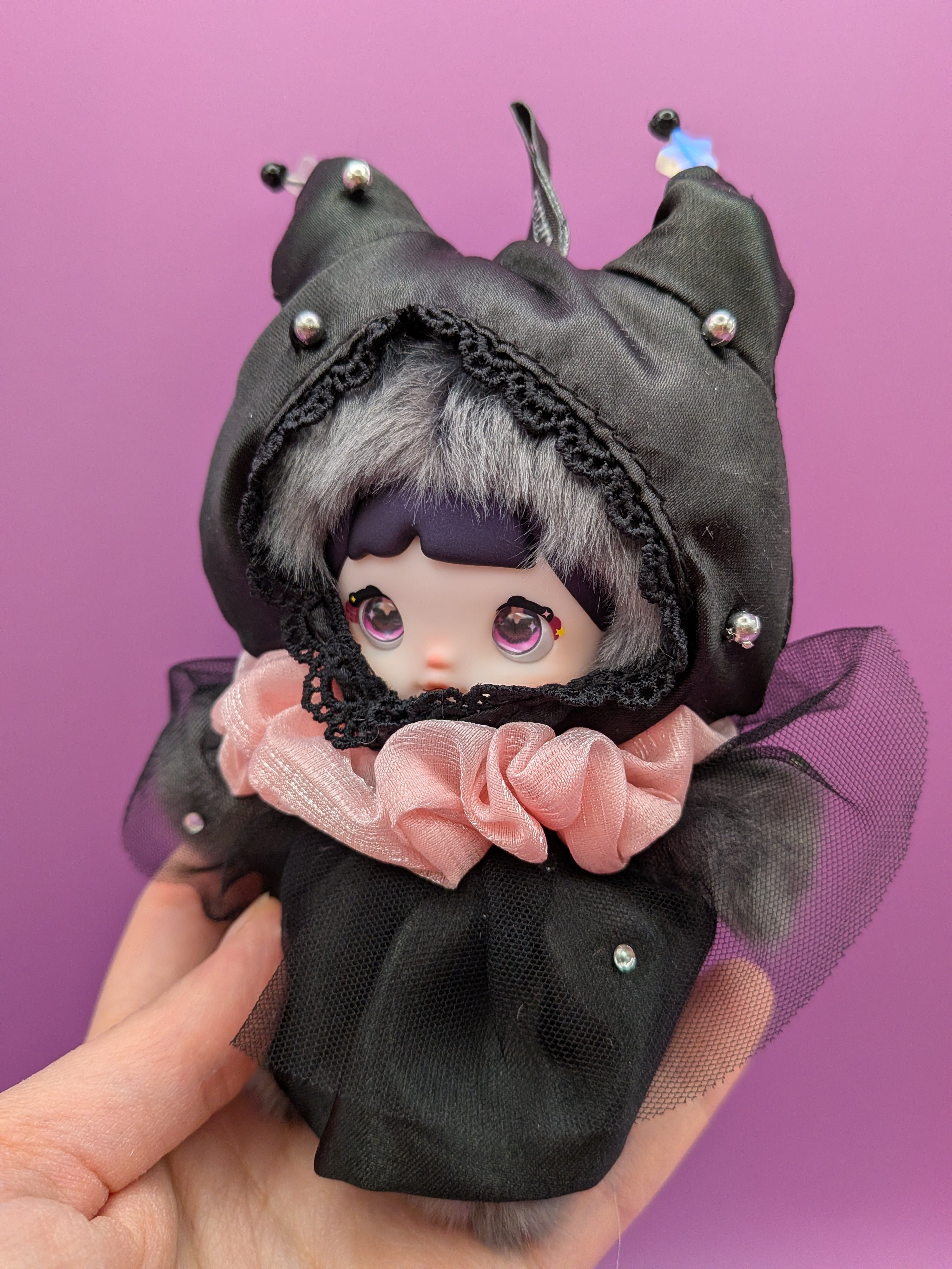 Nommi Black Cat Doll Limited Edition – Vivo S50 Exclusive Interchangeable Eyes Collectible - Secret Garden Collectibles