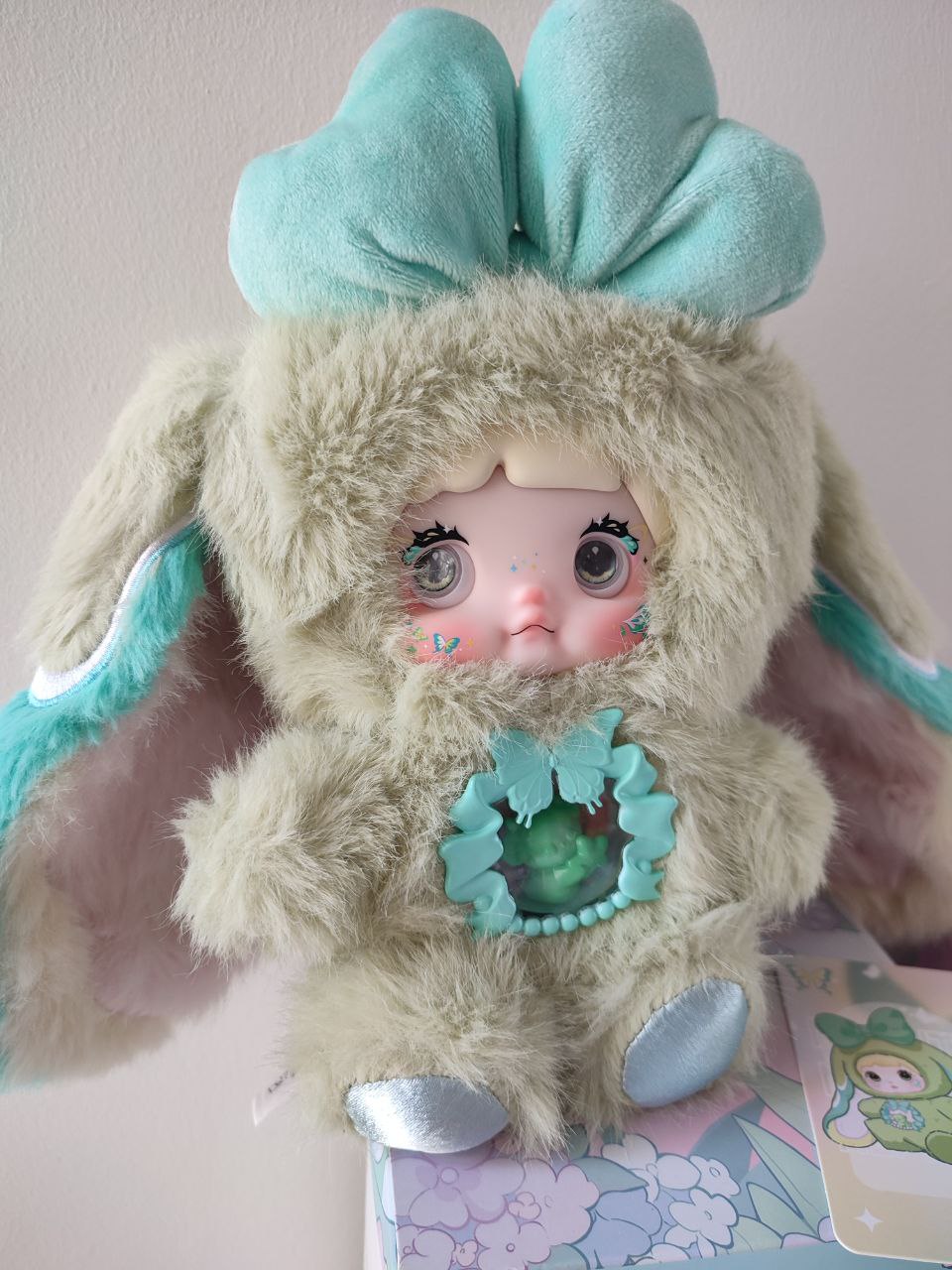 Nommi Fantasy World Nephente – Green Bunny Plush Doll - Secret Garden Collectibles