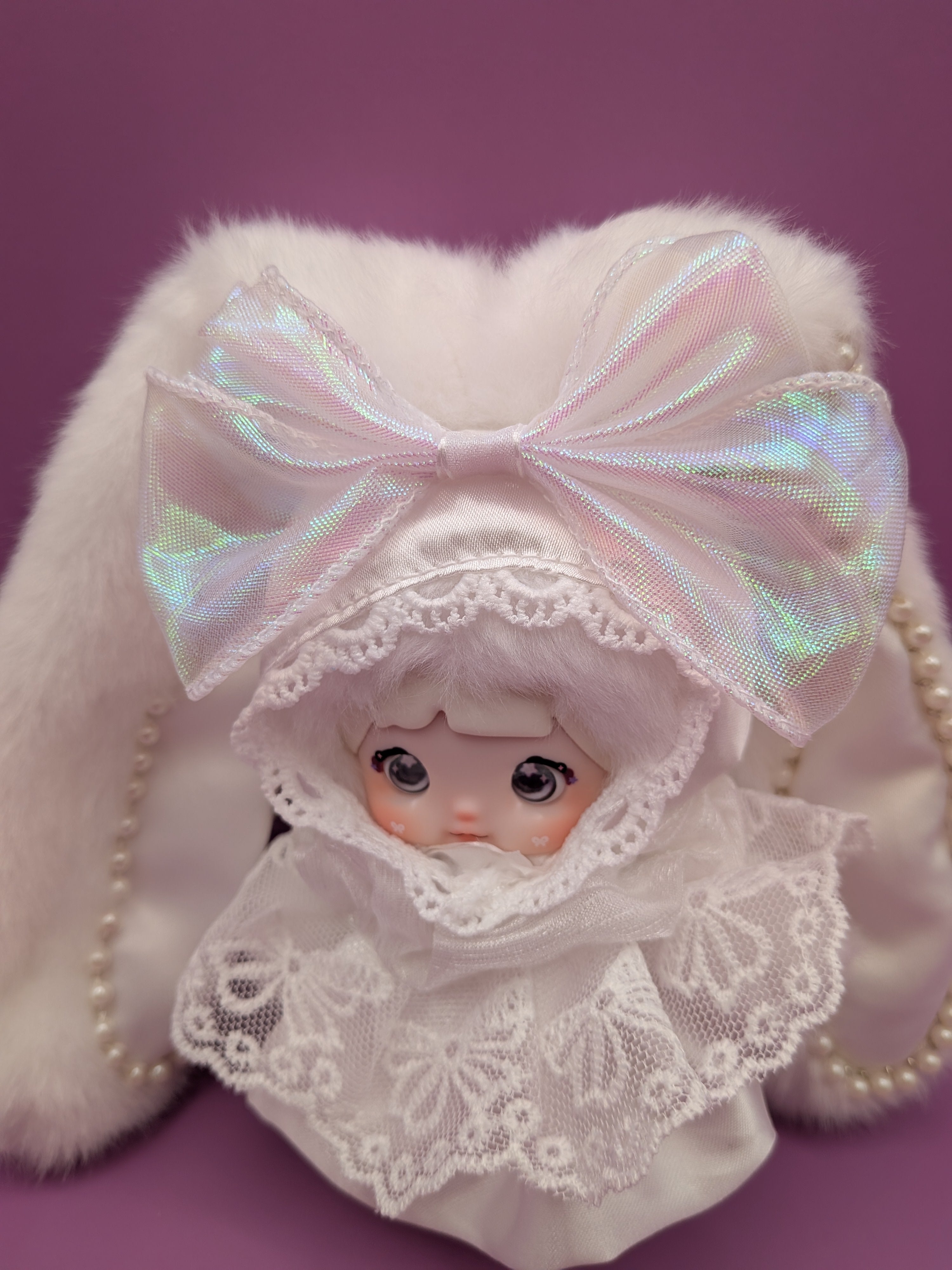 Nommi White Bunny Doll Limited Edition – Vivo S50 Exclusive Interchangeable Eyes Collectible