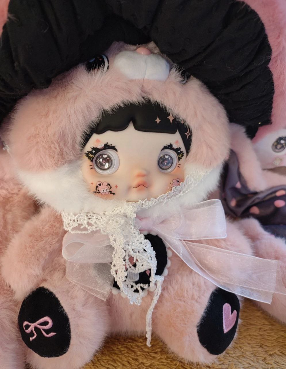 Nommi Caprielle Mushroom Hat 400% Series – Plush Jumbo Edition | Pink Bunny Collectible Doll