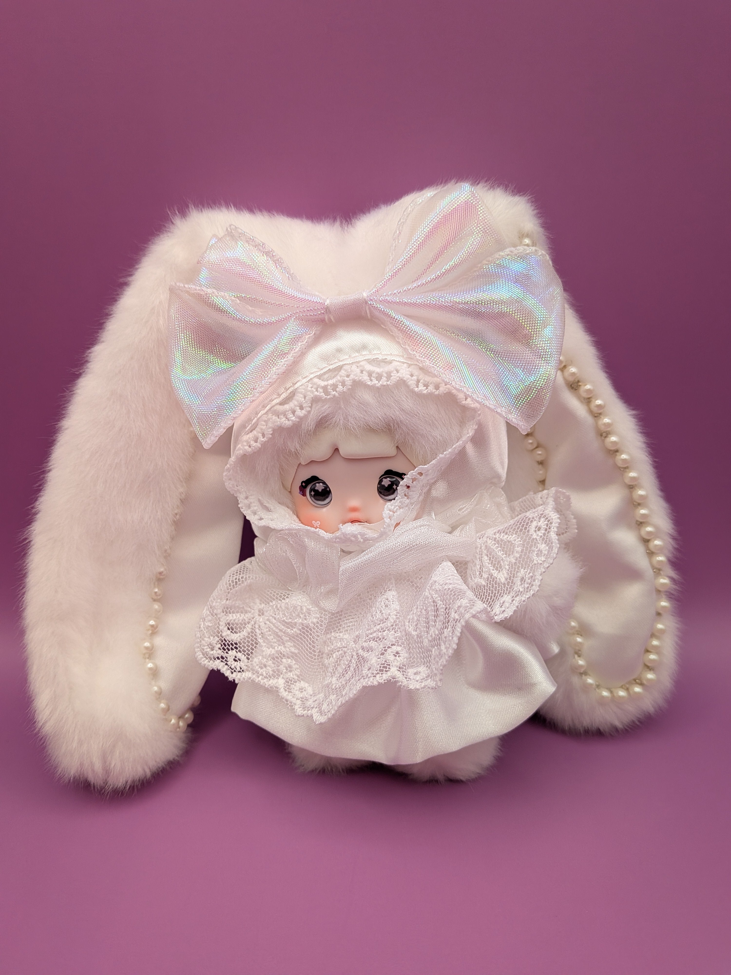 Nommi White Bunny Doll Limited Edition – Vivo S50 Exclusive Interchangeable Eyes Collectible