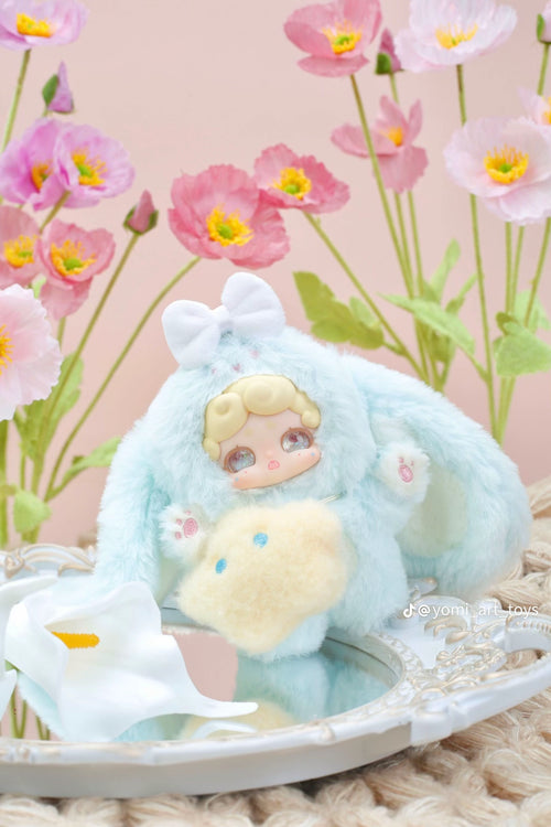 Lucky Deer Nai – Goodnight Rabbit | Revealed Figure Blue Leaf Bunny - Secret Garden Collectibles