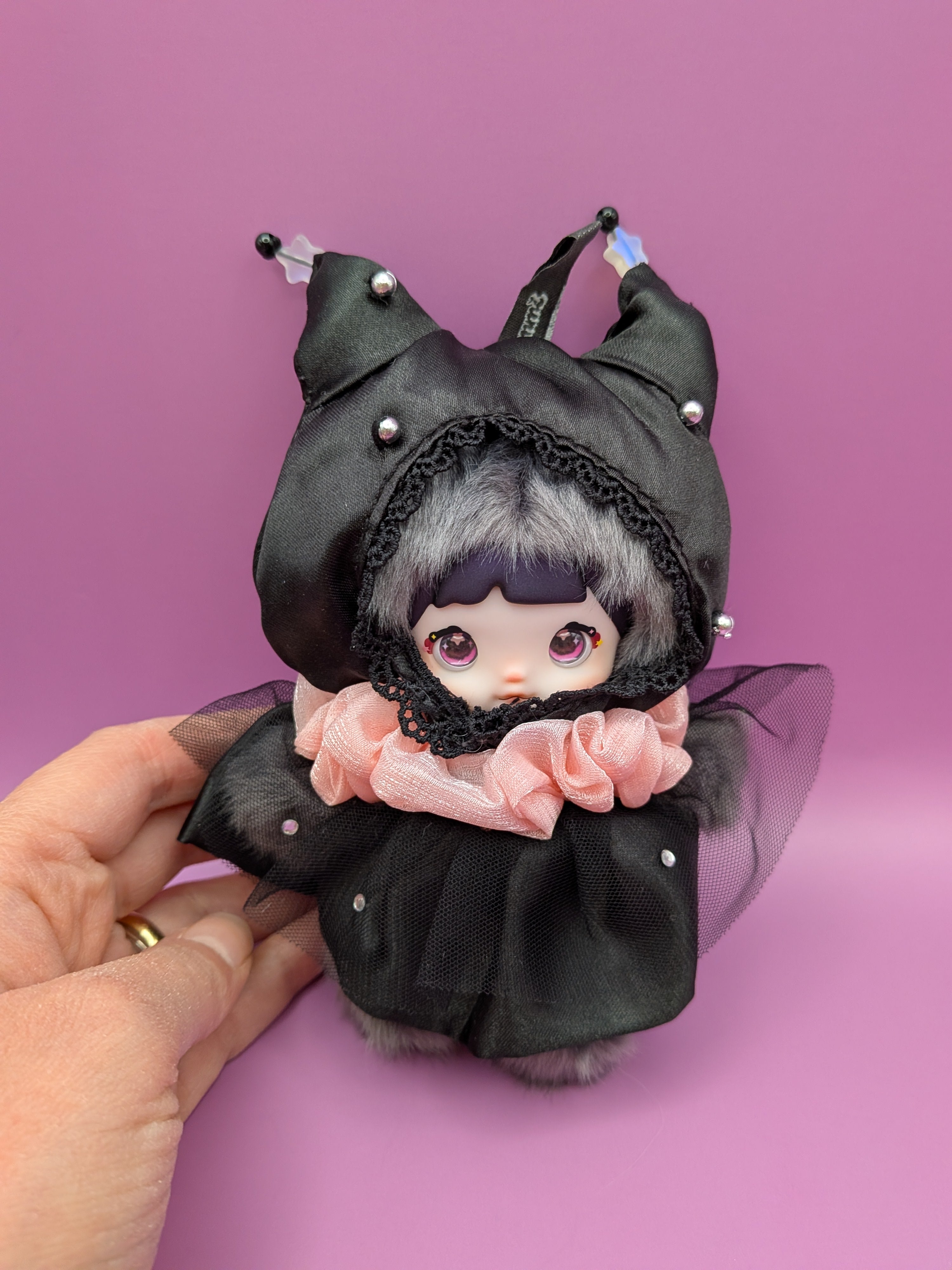 Nommi Black Cat Doll Limited Edition – Vivo S50 Exclusive Interchangeable Eyes Collectible - Secret Garden Collectibles