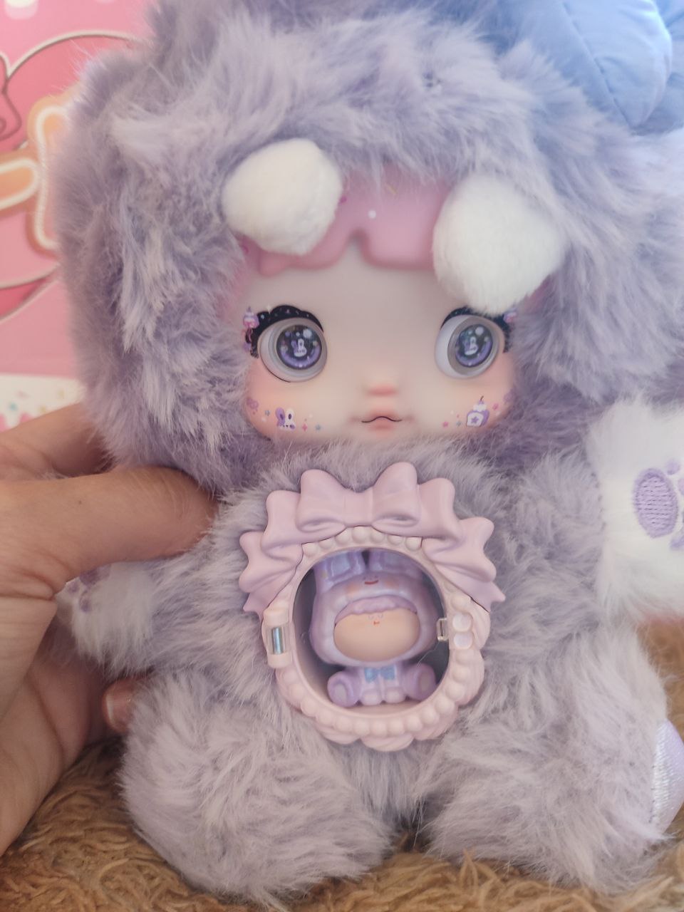 Nommi One Bite Sweetheart Taro Pastry – Plush Doll - Secret Garden Collectibles