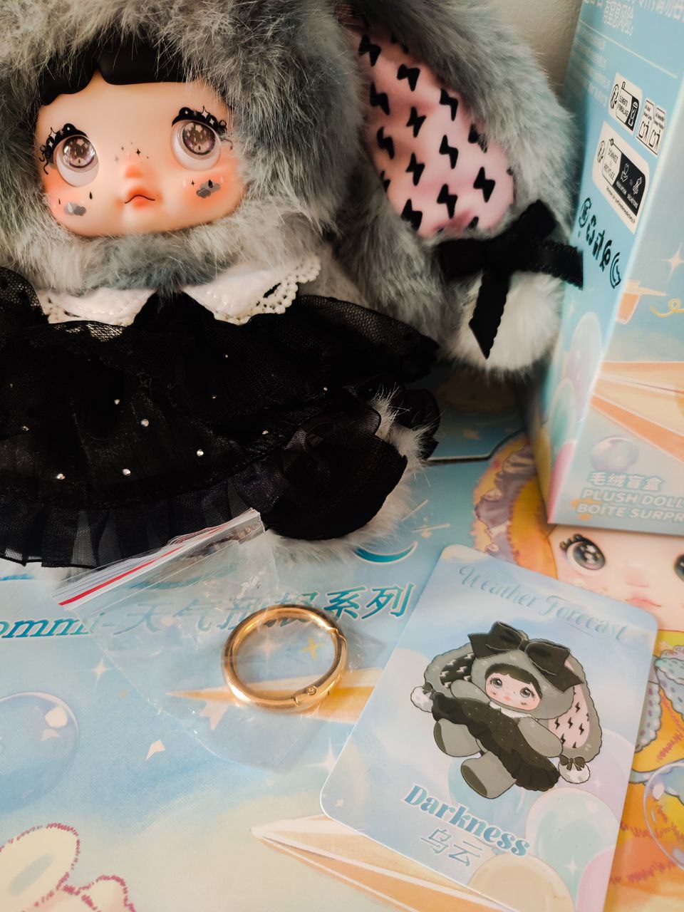 Nommi Weather Forecast Darkness – Plush Pendant Doll (Sealed or Without Box) - Secret Garden Collectibles