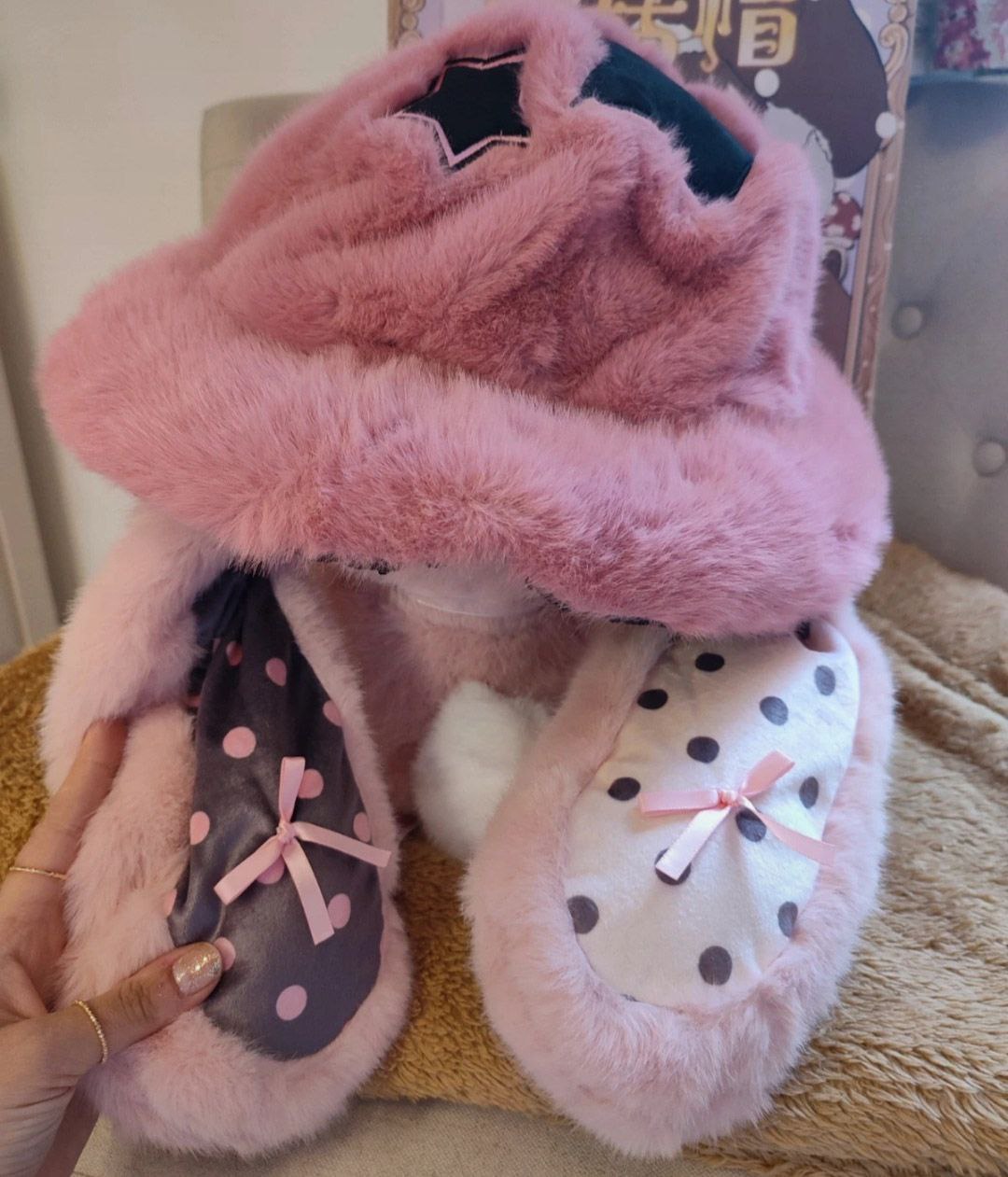 Nommi Caprielle Mushroom Hat 400% Series – Plush Jumbo Edition | Pink Bunny Collectible Doll