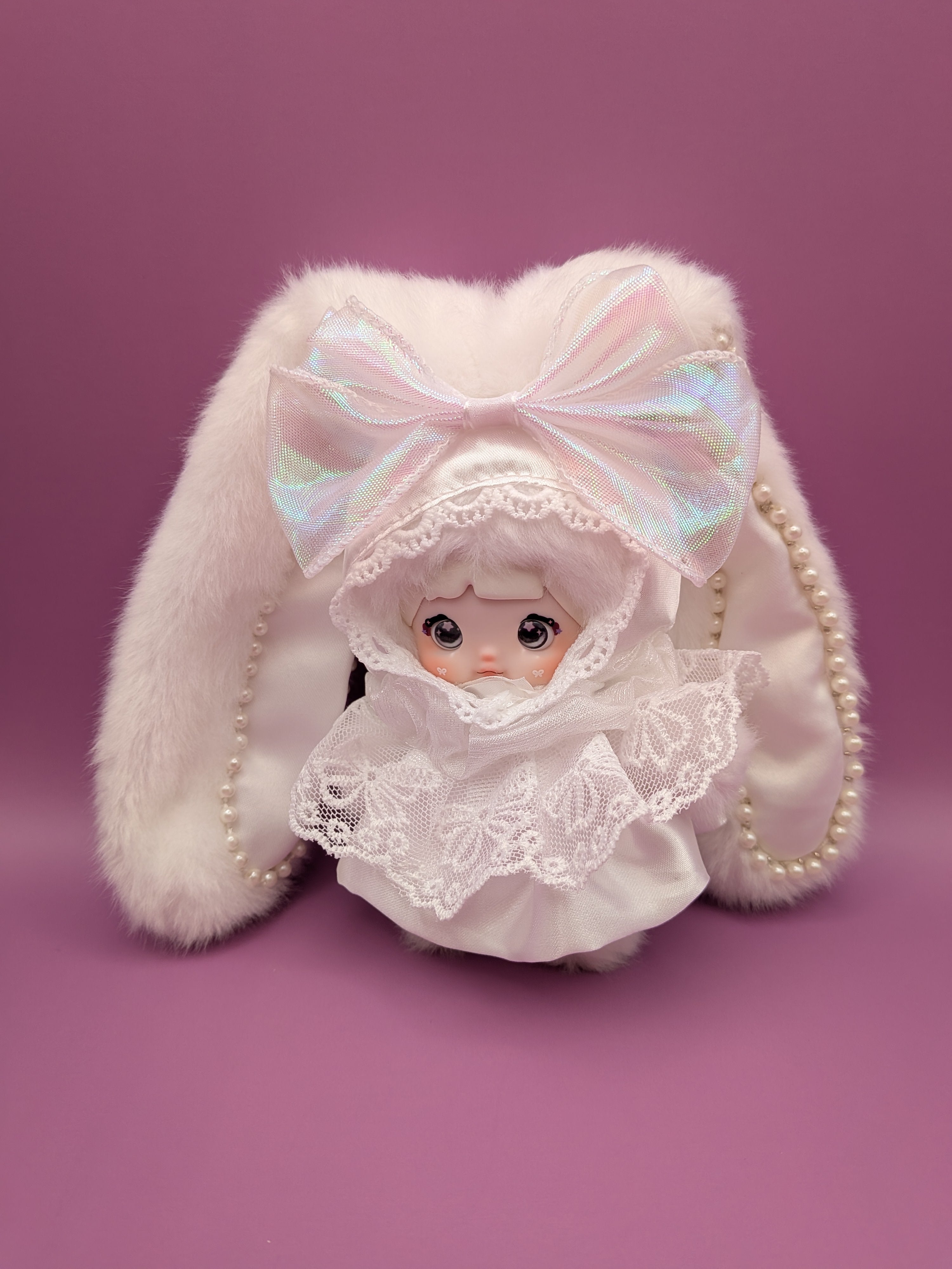 Nommi White Bunny Doll Limited Edition – Vivo S50 Exclusive Interchangeable Eyes Collectible