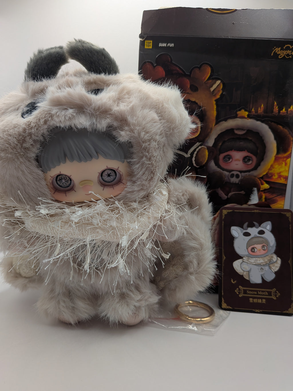 Maymei Winter Weirdness – plush pendant doll Snow Moth - Secret Garden Collectibles